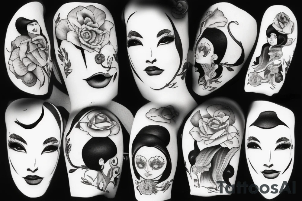 girl walking with a boy tattoo idea