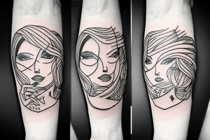 girl walking with a boy tattoo idea