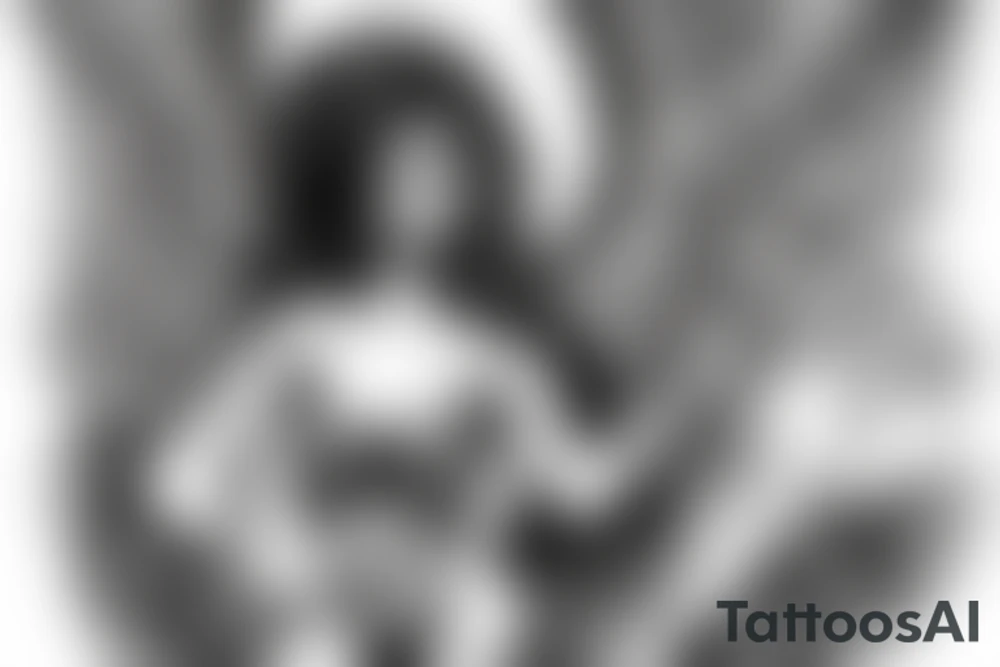 angel coming down from sky tattoo idea