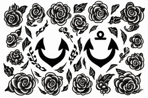 Anchor with flowers tattoo idea