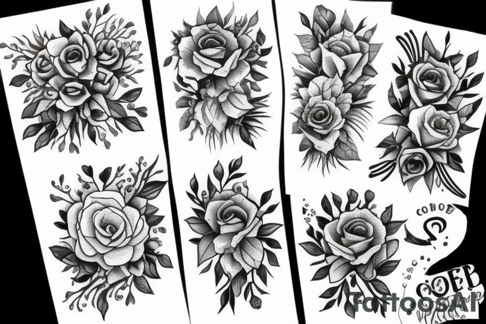 Anchor and flowers tattoo idea