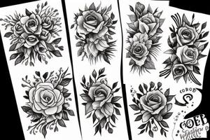 Anchor and flowers tattoo idea