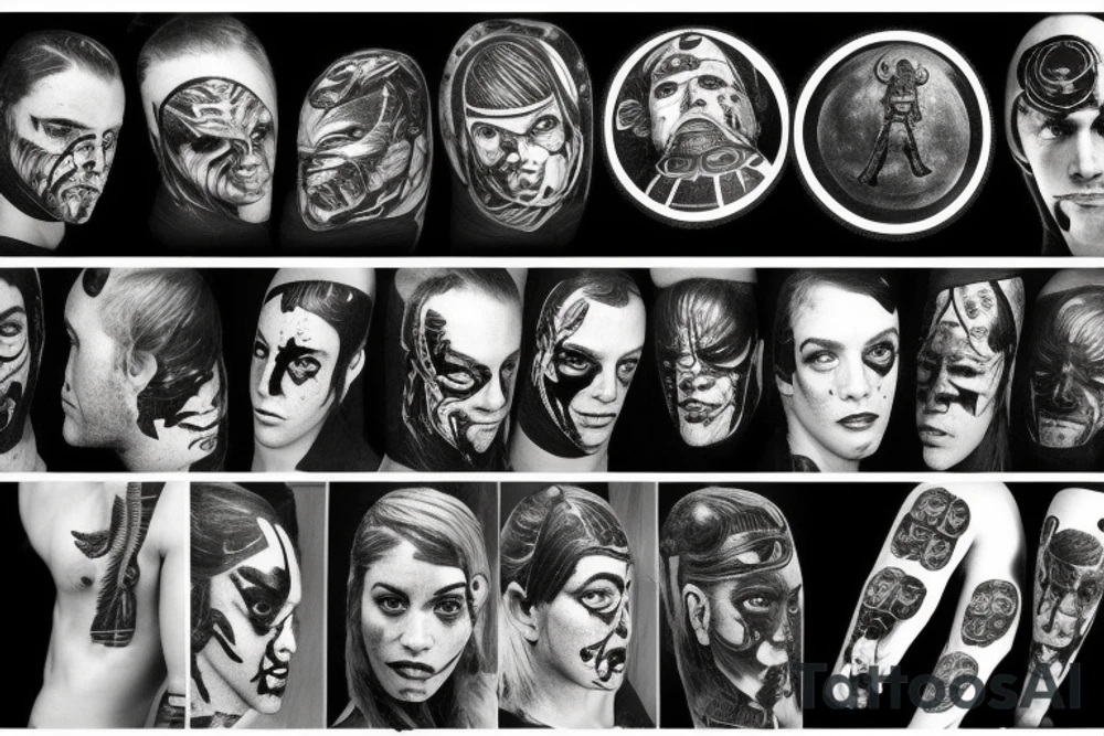 Star wars fight scene with grunge look, everything black and white except the light sabers tattoo idea