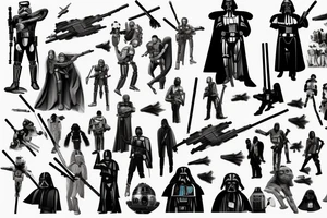 Star wars fight scene everything black and white except the light sabers on my left chest and shoulder tattoo idea