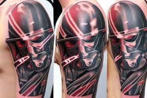 Star wars fight scene  including the light sabers on my left chest and shoulder tattoo idea