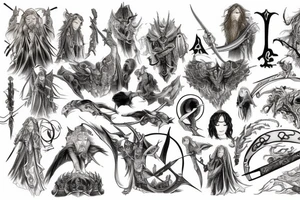 lord of the rings in color tattoo idea