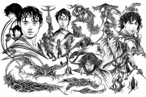 lord of the rings in color tattoo idea