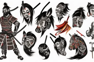 Samurai on horse tattoo idea