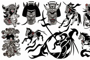 Samurai on horse tattoo idea