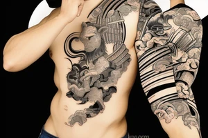 Samurai on horse tattoo idea