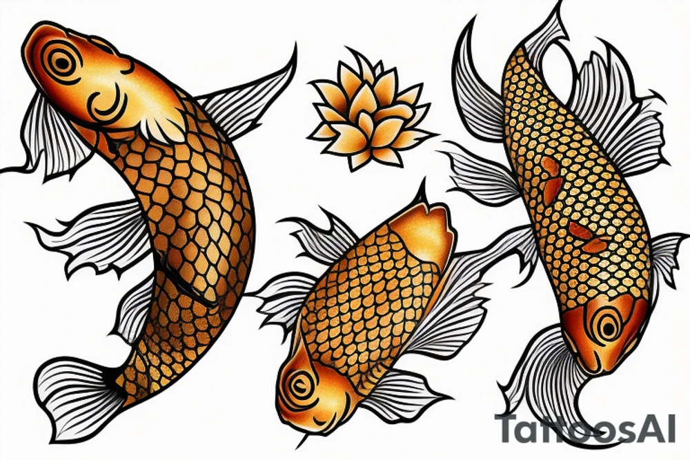 Gold koi tattoo idea