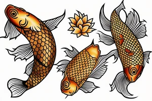 Gold koi tattoo idea