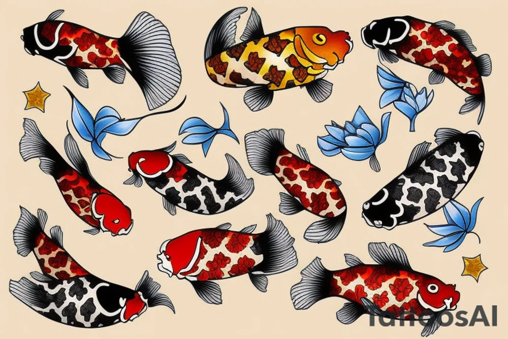 Gold koi tattoo idea