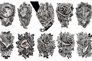 Arm shoulder and chest traditional tattoo idea