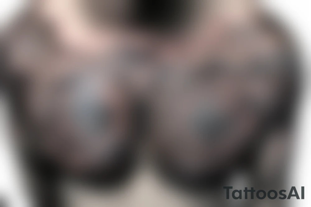 Arm shoulder and chest traditional tattoo idea
