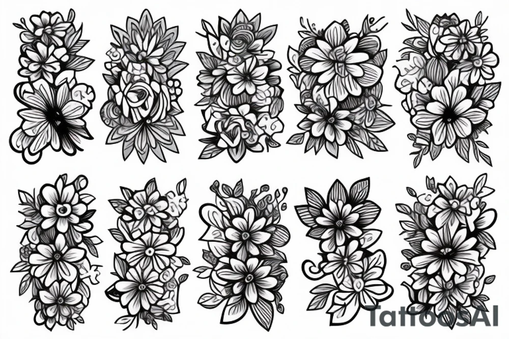 Shoulder and chest flowers colour tattoo idea