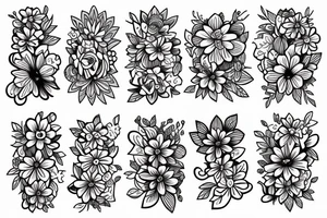 Shoulder and chest flowers colour tattoo idea