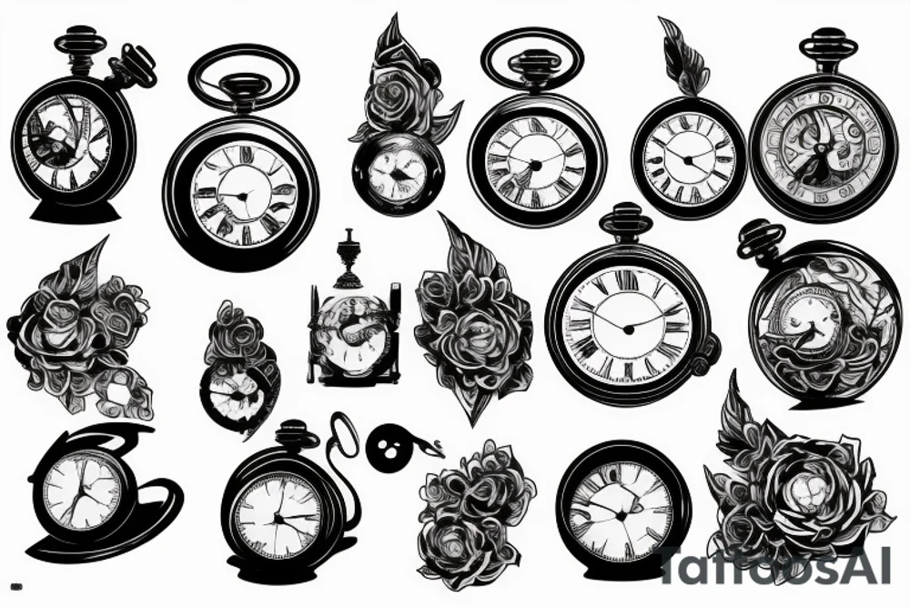 Distorted pocketwatch tattoo idea