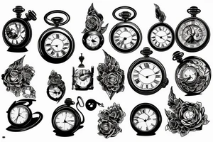 Distorted pocketwatch tattoo idea
