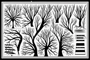 Dark tree roots with items woven in tattoo idea