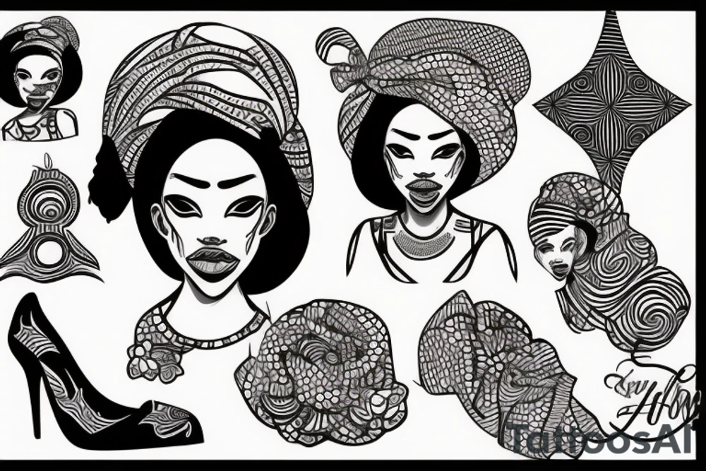 African girl with belrus tattoo idea