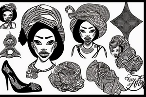 African girl with belrus tattoo idea