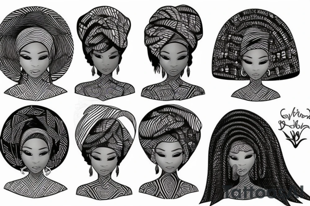 African girl with belrus tattoo idea