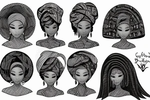 African girl with belrus tattoo idea