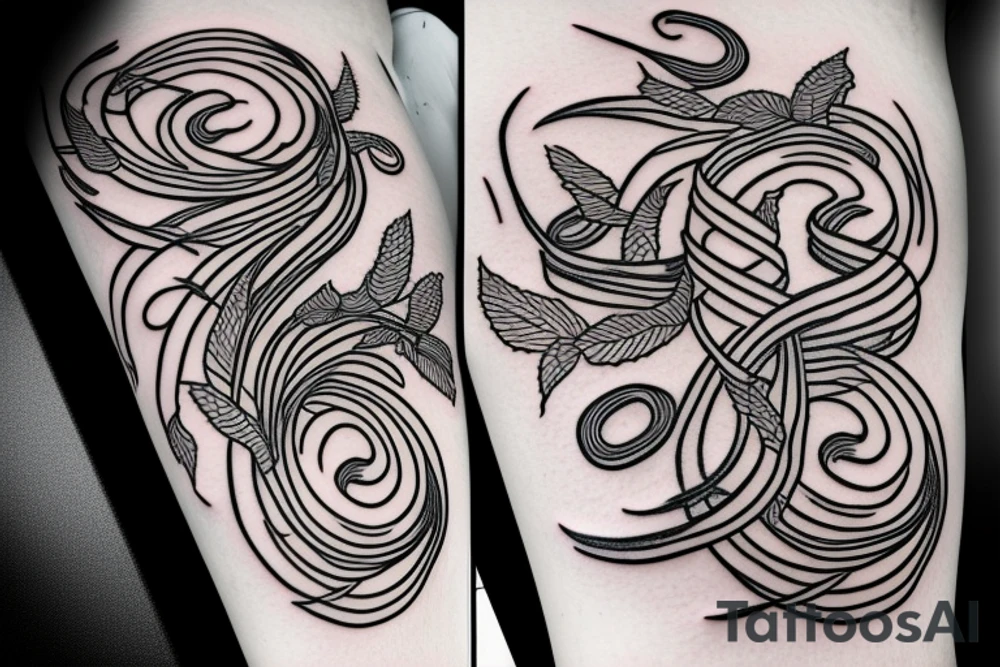 Bass guitar wrapped with vines tattoo idea