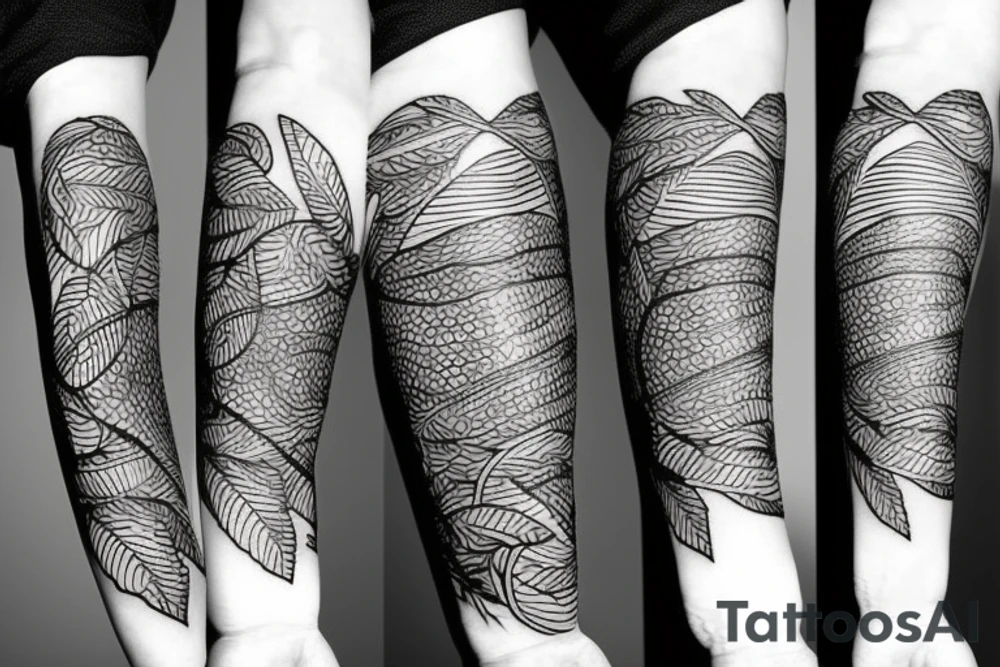 Bass guitar wrapped with vines tattoo idea