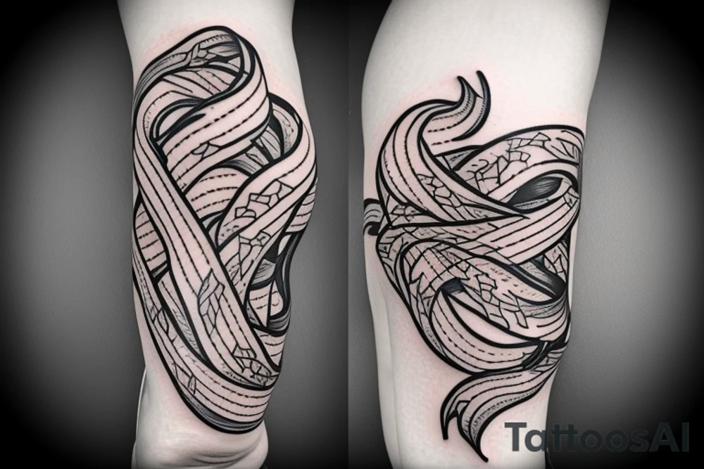 Girl with Bass guitar wrapped with vines tattoo idea