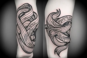 Girl with Bass guitar wrapped with vines tattoo idea
