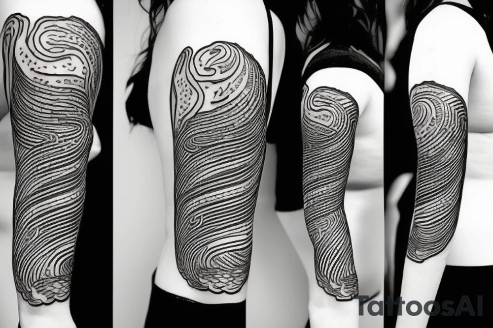 Girl with Bass guitar wrapped with vines tattoo idea