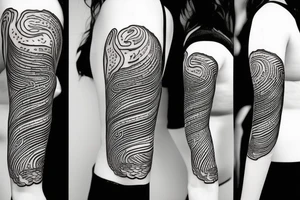Girl with Bass guitar wrapped with vines tattoo idea