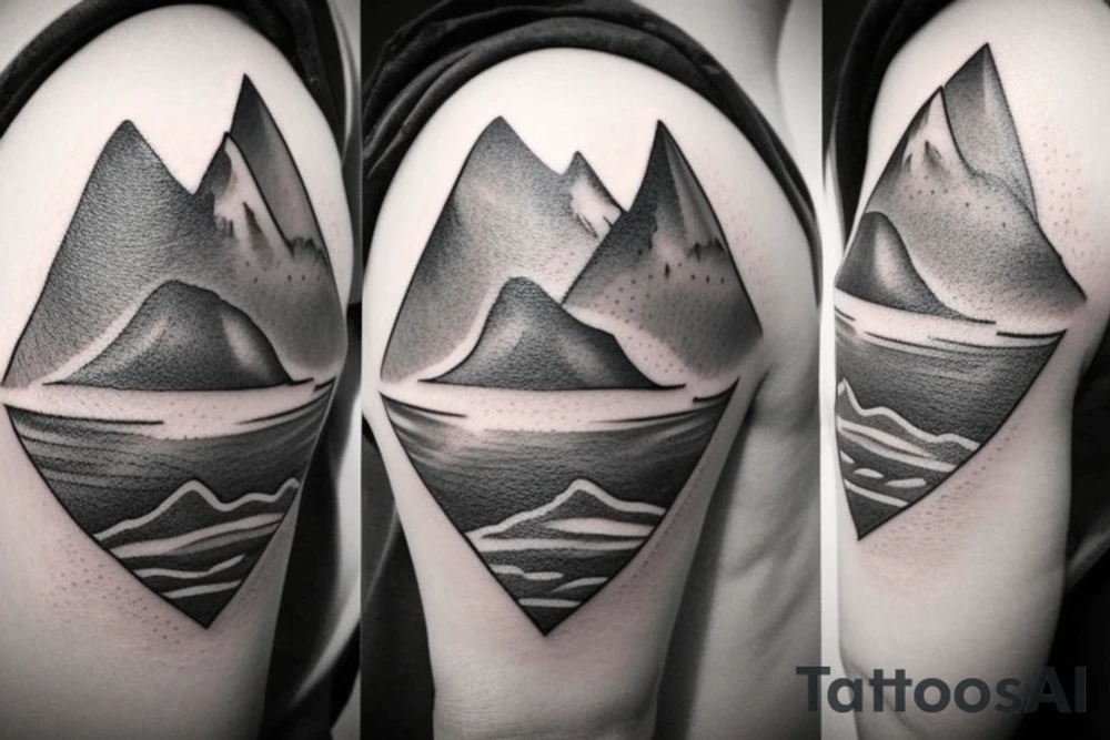simple and meaningful tattoo idea for you could be a small, minimalist mountain range. Mountains represent strength, resilience, and stability. They can serve as a reminder to remain grounded and calm when facing challenges or experiencing anger. A simple, continuous line drawing of a mountain range or a geometric interpretation can make it both masculine and subtle. On the bicep tattoo idea