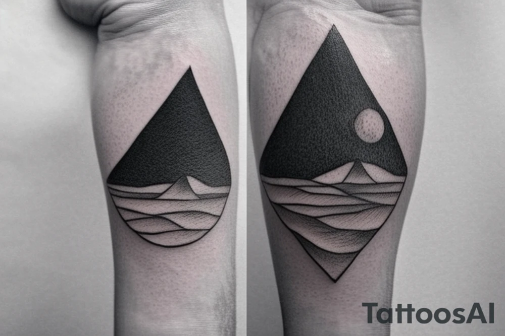 simple and meaningful tattoo idea for you could be a small, minimalist mountain range. Mountains represent strength, resilience, and stability. They can serve as a reminder to remain grounded and calm when facing challenges or experiencing anger. A simple, continuous line drawing of a mountain range or a geometric interpretation can make it both masculine and subtle. On the bicep. No shading or fill tattoo idea