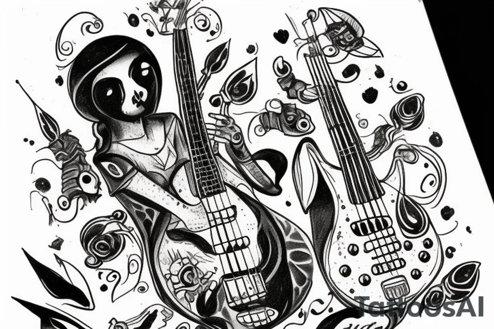 ET playing bass tattoo idea