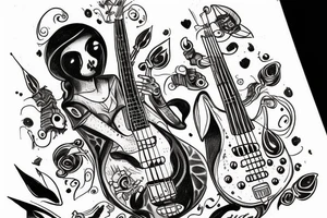 ET playing bass tattoo idea