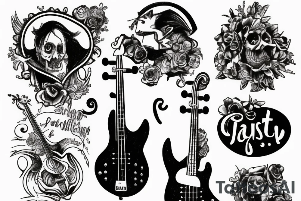 ET playing bass tattoo idea