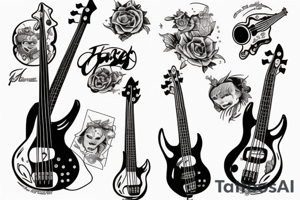 ET playing bass tattoo idea
