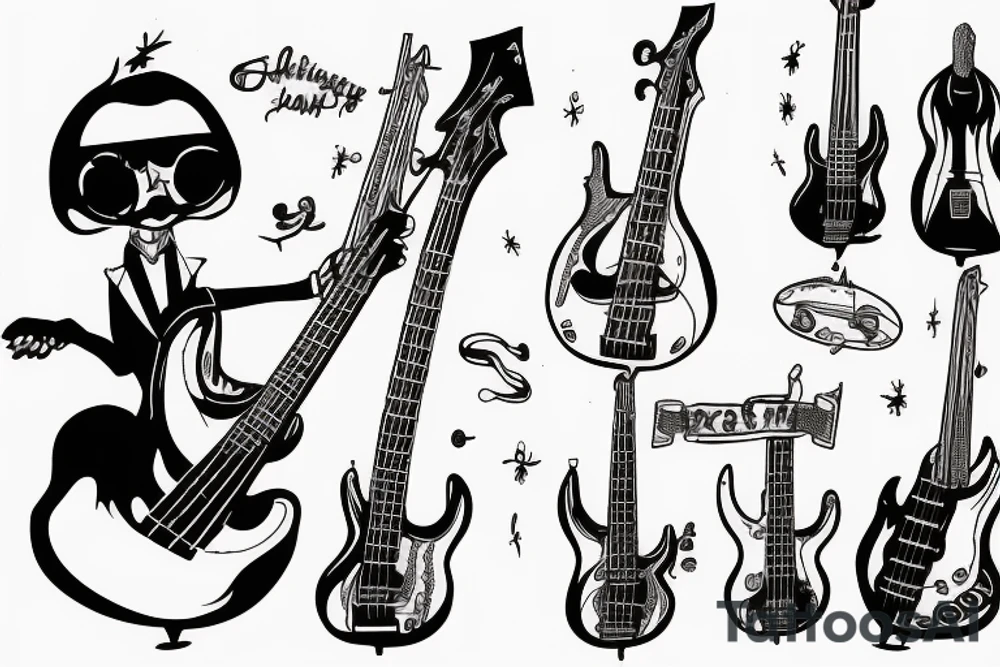 ET playing bass tattoo idea