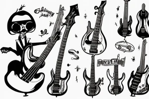 ET playing bass tattoo idea