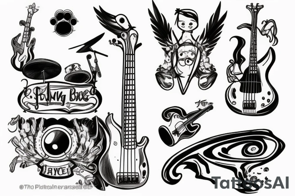 ET playing bass tattoo idea