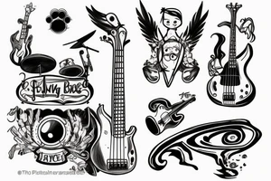ET playing bass tattoo idea