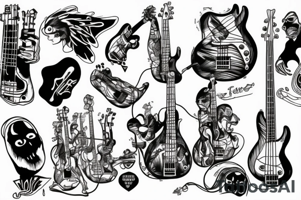 ET playing bass tattoo idea