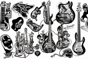 ET playing bass tattoo idea