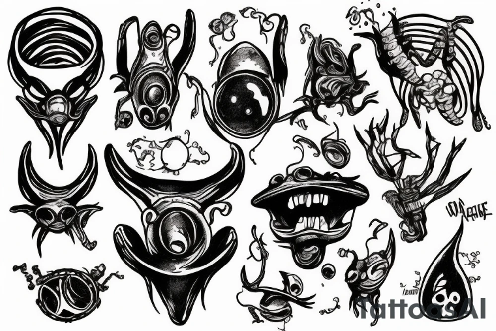 Alien playing bass tattoo idea
