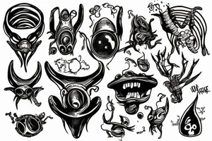 Alien playing bass tattoo idea