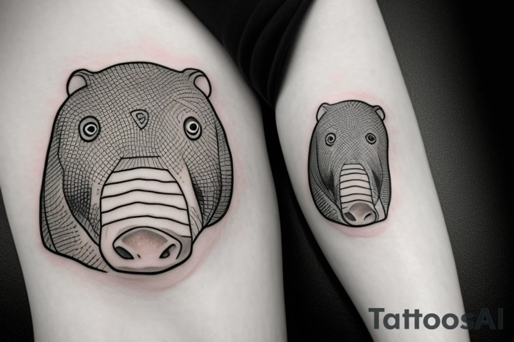 Baby Tapir head tattoo idea