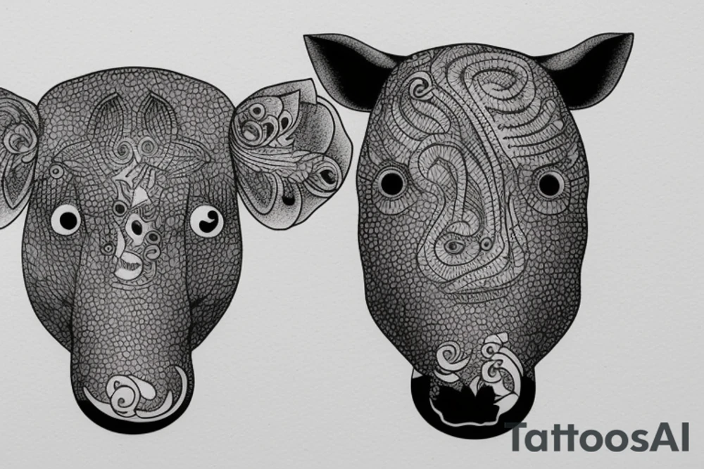 Baby Tapir head tattoo idea